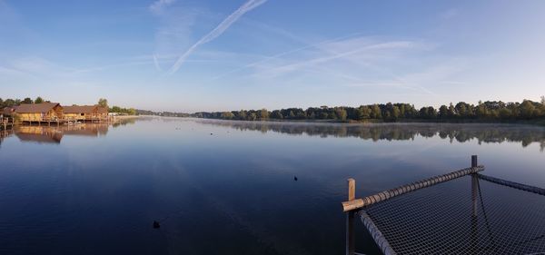 Panoramic view of river against sky