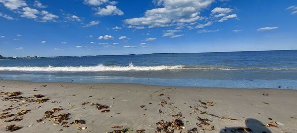 Scenic view of beach against sky