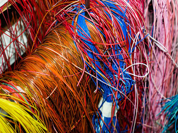 Full frame shot of multi colored cables