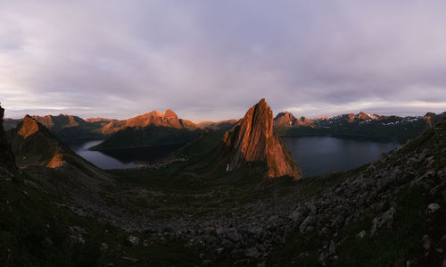 Panoramic view of mountains against sky