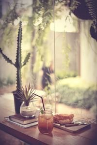 Close-up of food on table