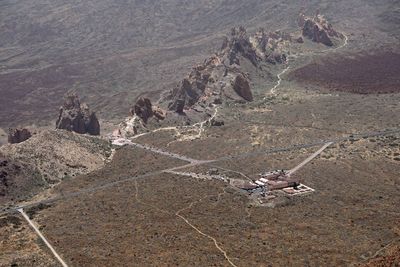 High angle view of stones on land