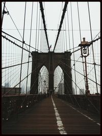 Suspension bridge at night