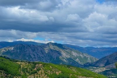 Scenic view of mountains against sky