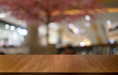 Defocused image of empty restaurant