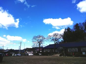 View of buildings against cloudy sky