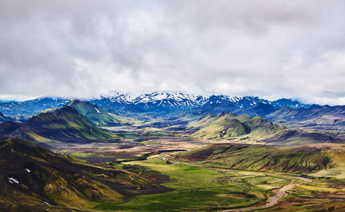 Scenic view of dramatic landscape against sky