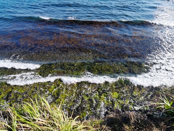 High angle view of sea