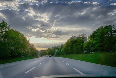 Country road passing through trees