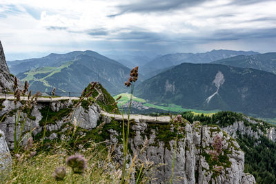 Panoramic view of mountains against sky