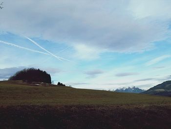 Scenic view of field against sky