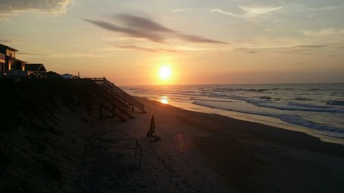 Scenic view of sea at sunset