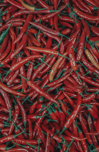 Full frame shot of red chili peppers for sale