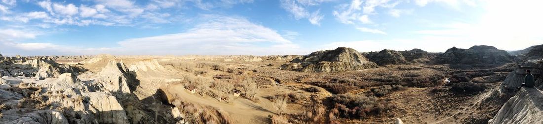 Panoramic view of landscape against cloudy sky