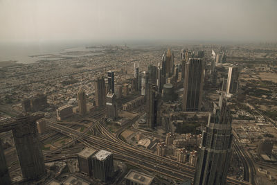 High angle view of cityscape seen from burj khalifa