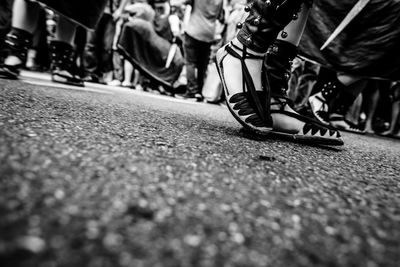 Low section of people on zebra crossing