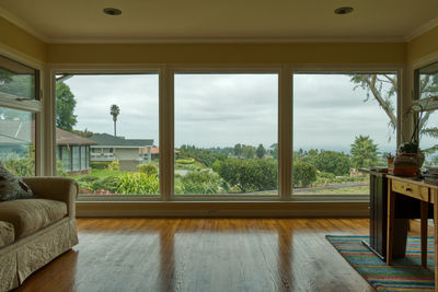 Trees seen through home window