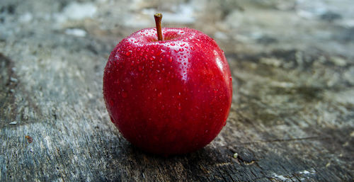 Close-up of apple on table