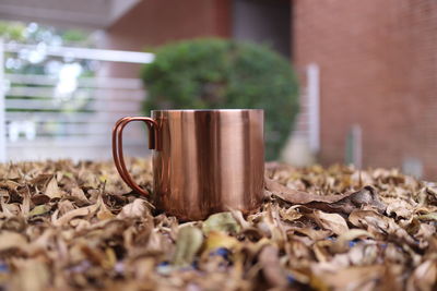 Close-up of coffee on table