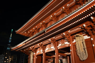 Low angle view of illuminated building