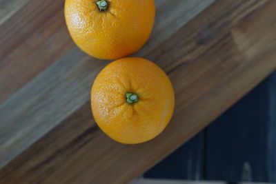 High angle view of orange on table
