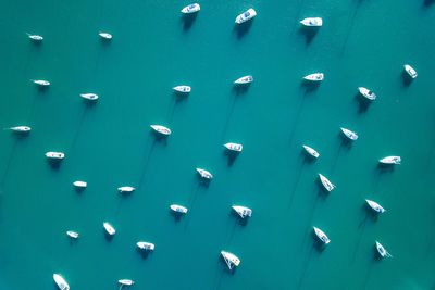 Full frame shot of boats on sea