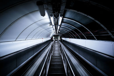 Moving walkway in subway station