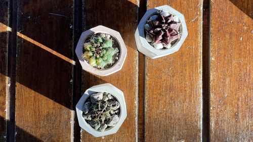 High angle view of food on table