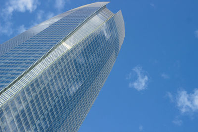 Low angle view of modern buildings against sky