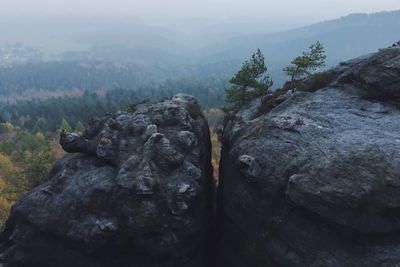 Scenic view of rocky mountains