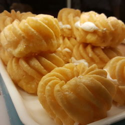 Close-up of bread in plate