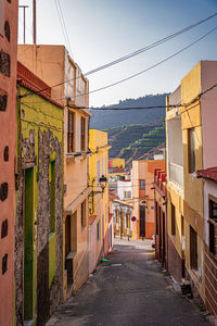 View of tazacorte town on the beautiful vulcanic island, la palma, canary islands, spain