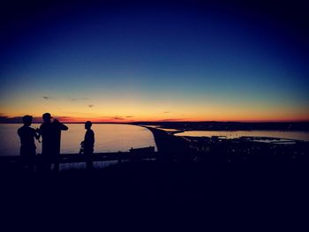 Scenic view of sea at sunset