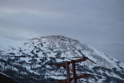 Snow covered mountain against sky
