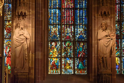 Stained glass window in church