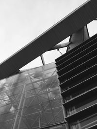 Low angle view of modern building against sky