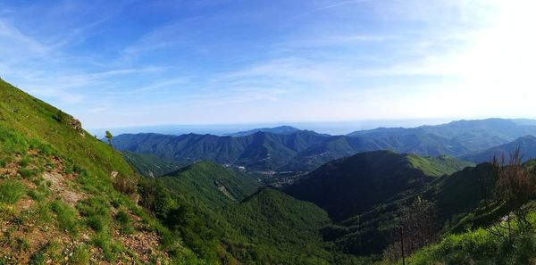 Scenic view of mountains against sky