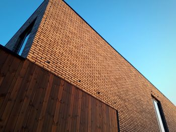 Low angle view of roof against clear sky