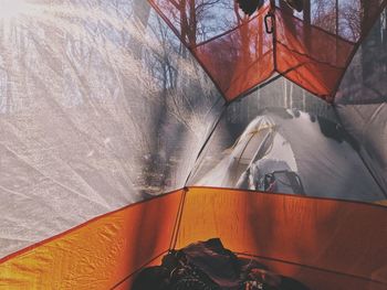 Close-up low section of tent