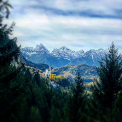 Scenic view of mountains against sky