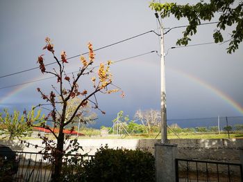 Scenic view of rainbow against sky