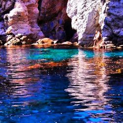 Rock formation in sea