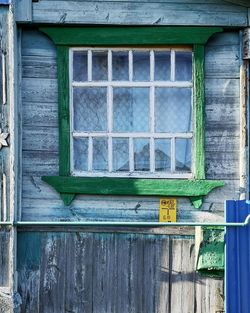 Low angle view of window on building