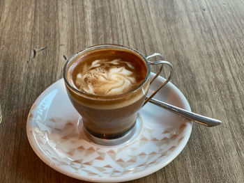 Coffee cup on table