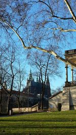 Building with trees in background