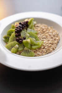 High angle view of breakfast served in bowl