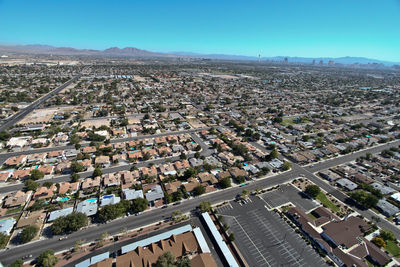 High angle view of townscape against sky