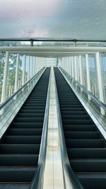 Low angle view of escalator