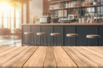 Close-up of wooden table
