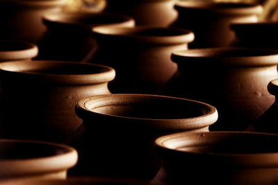 Full frame shot of pots